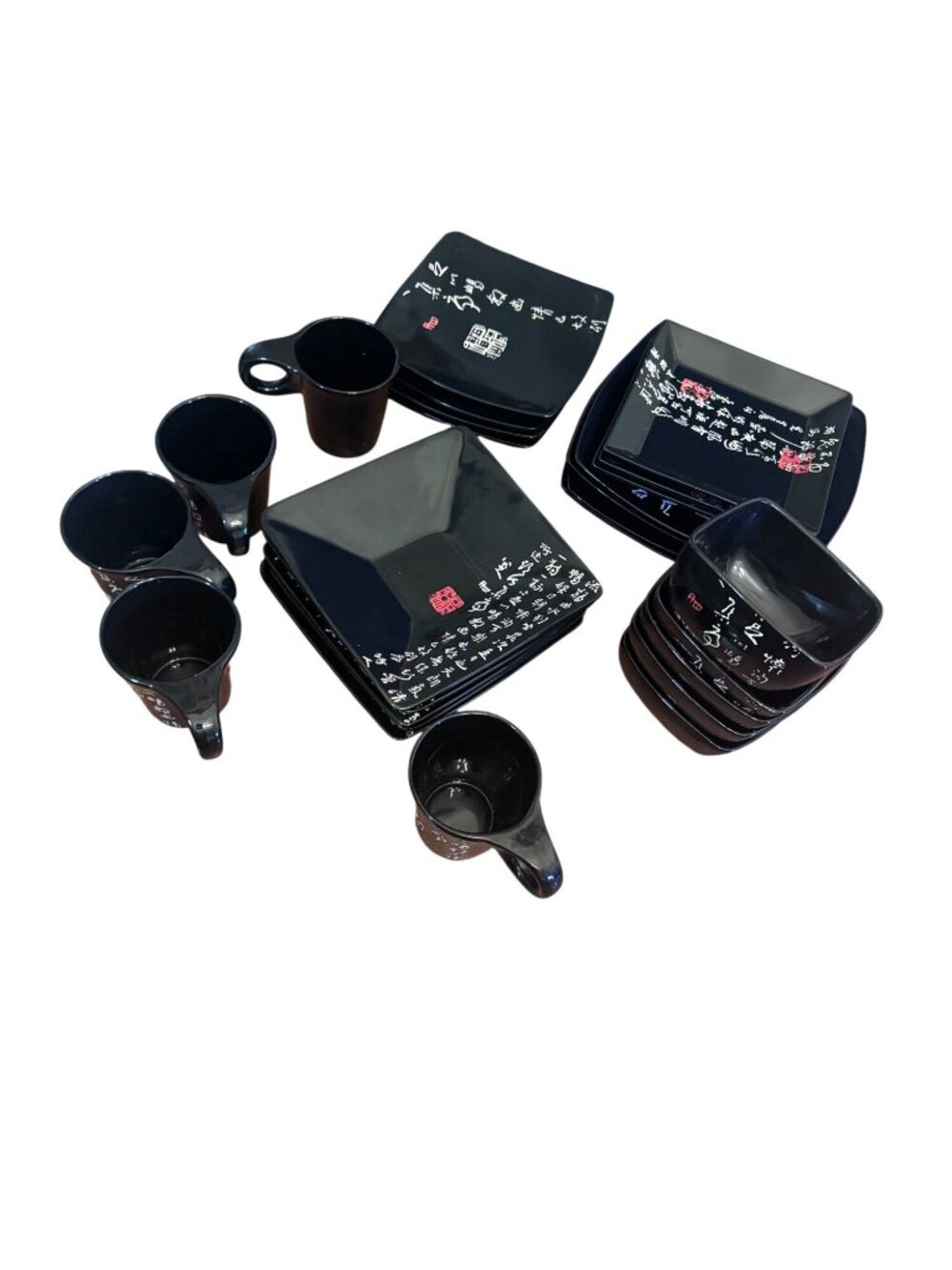 3.5" Black Ceramic Mug With Chinese Calligraphy Design Dishwasher & Microwave Sa - Picture 5 of 5